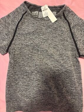 PINK Victoria's Secret Grey Heather Short Sleeve Tee
